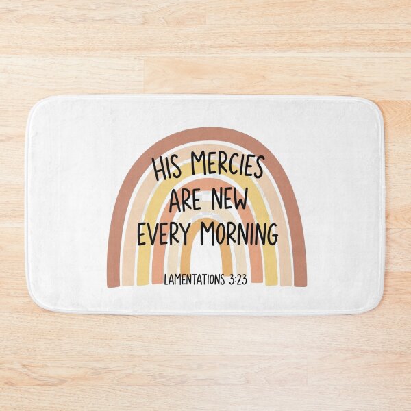 Item preview,  His Mercies Are New Every Morning Sticker – Lamentations 3:23 – Neutral Christian Rainbow Decal designed and sold by Illustrated Faith.