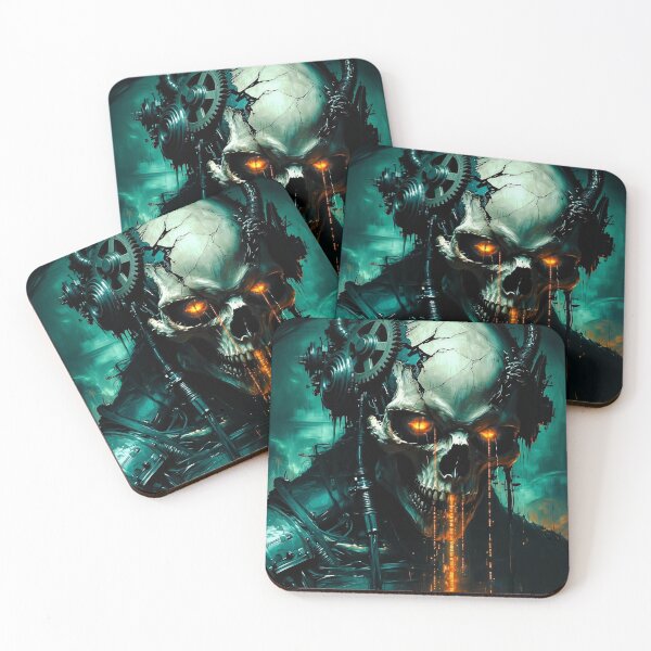 Item preview, Melt The Mainframe Biomechanical Cyber Skull Art designed and sold by Insomnia Art Designs.