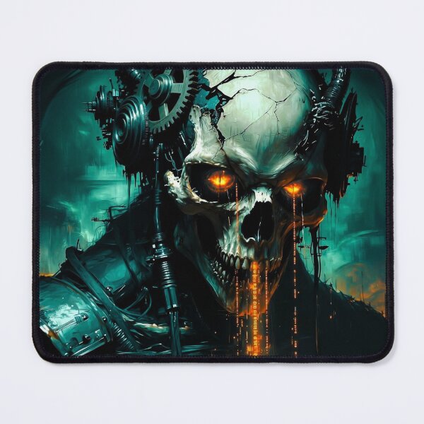Item preview, Melt The Mainframe Biomechanical Cyber Skull Art designed and sold by Insomnia Art Designs.