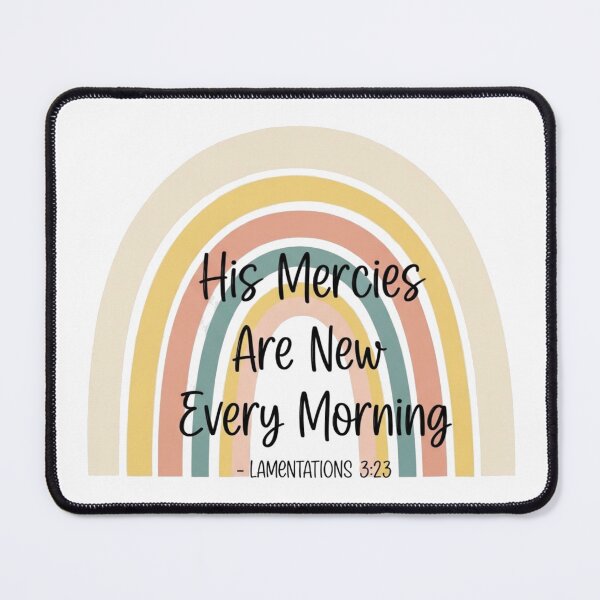 Item preview, His Mercies Are New Every Morning Sticker – Lamentations 3:23 – Neutral Christian Rainbow Decal designed and sold by Illustrated Faith.