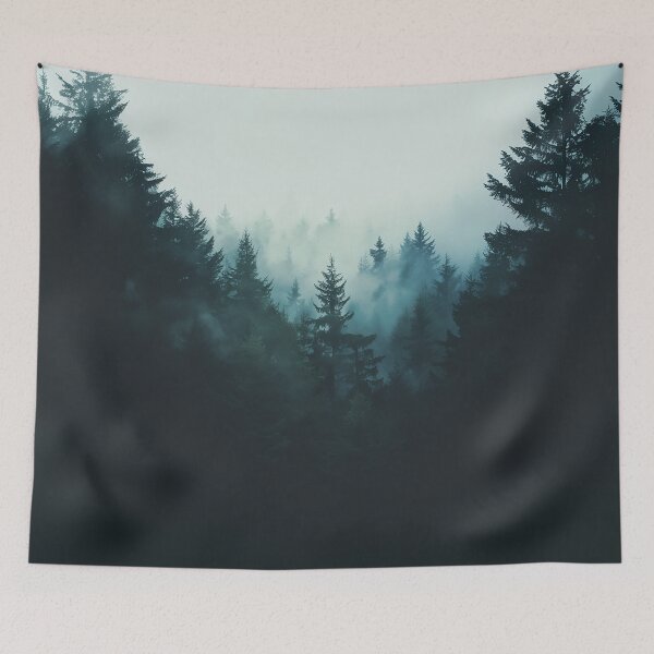 Item preview, Mist Covered Evergreen Forest Landscape designed and sold by Christian Weiss.