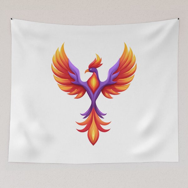 Item preview, Fiery Phoenix Rising - Vibrant Fantasy Rebirth Art Print designed and sold by DesignArtist.ia.