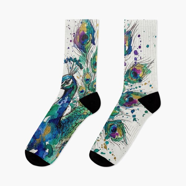 Item preview, Abstract Peacock Ink & Watercolour Splatter Art designed and sold by Printpix.