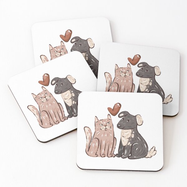 Item preview, Cute Cat and Dog Best Friends | Kawaii Pet Love Gift designed and sold by Unsololugar.