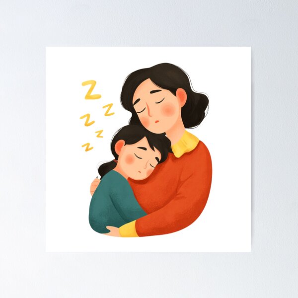 Item preview, Motherhood Bond Sleeping Child Cozy Bedtime Illustration designed and sold by BigStar-Cart.