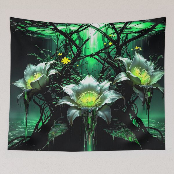 Item preview, Digital Pollination Cybernetic Floral Tech Art designed and sold by Insomnia Art Designs.