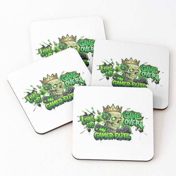 Item preview, Gamer skull - Green edition  designed and sold by Pixel and Press.