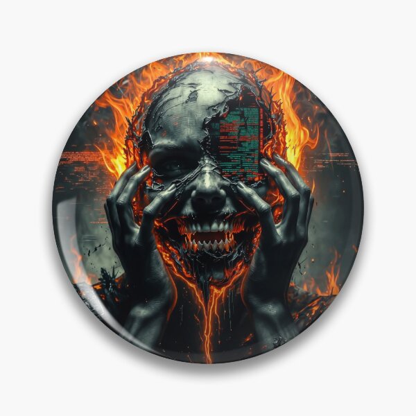 Item preview, Melt The Mainframe Biomechanical Cyber Skull Art designed and sold by Insomnia Art Designs.