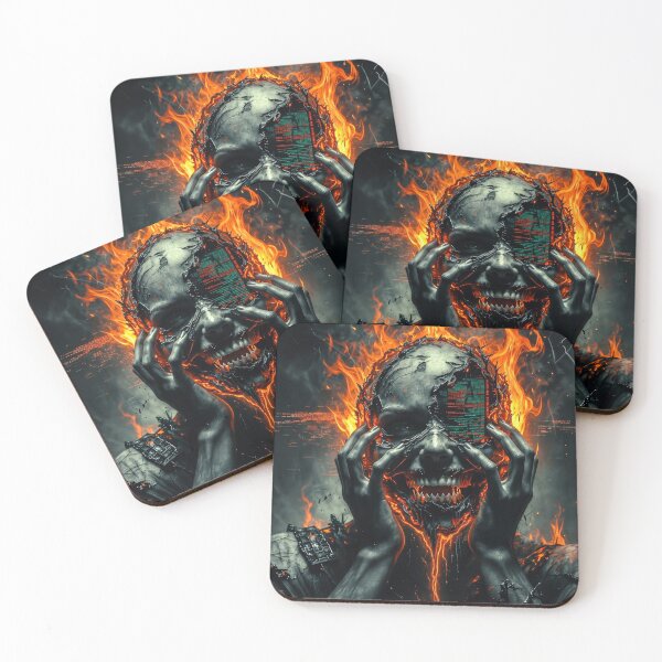 Item preview, Melt The Mainframe Biomechanical Cyber Skull Art designed and sold by Insomnia Art Designs.