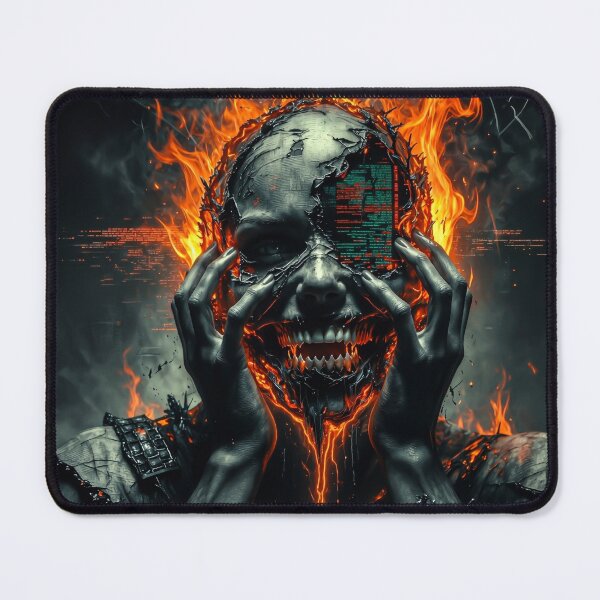 Item preview, Melt The Mainframe Biomechanical Cyber Skull Art designed and sold by Insomnia Art Designs.