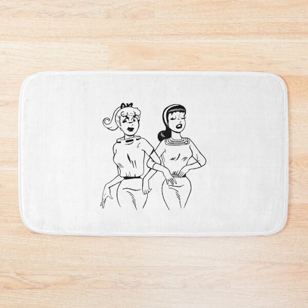 Item preview, Two Retro Women · Black and White Illustration · Vintage Comic Style · Classic Pop Culture Illustration designed and sold by Atropa Parcae.