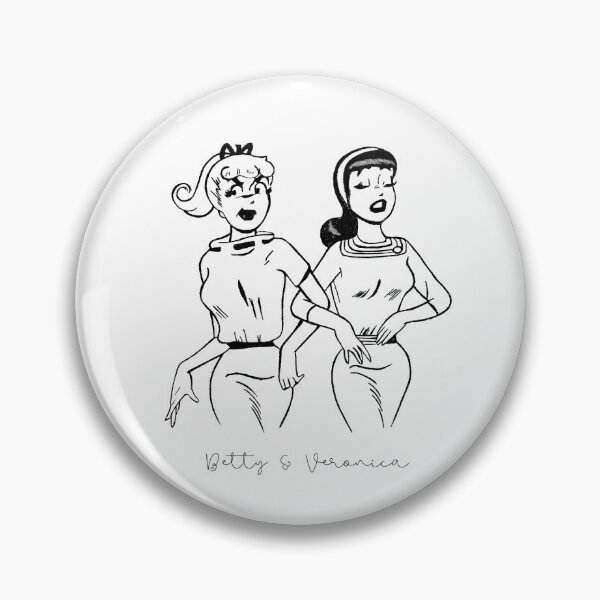 Item preview, Two Retro Women · Black and White Illustration · Vintage Comic Style · Classic Pop Culture Illustration - Calligraphy designed and sold by Atropa Parcae.