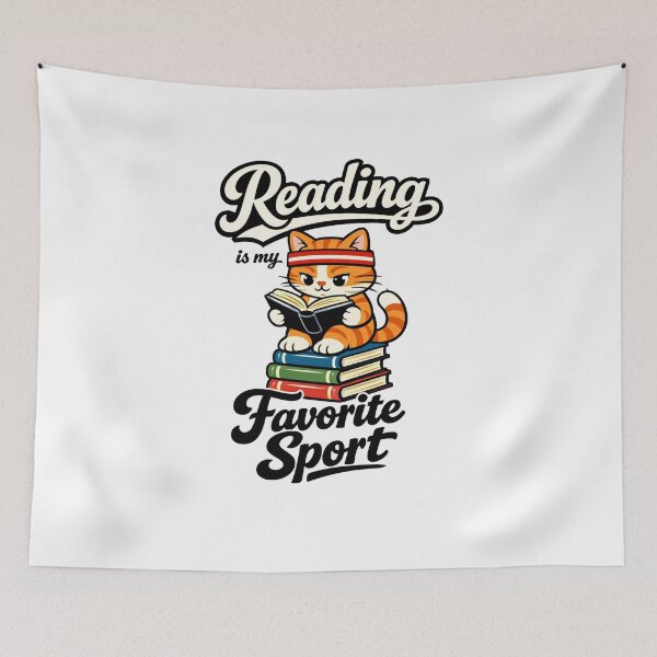 Item preview, Cat Reading is My Favorite Sport for Librarian Bookworm designed and sold by faridman.
