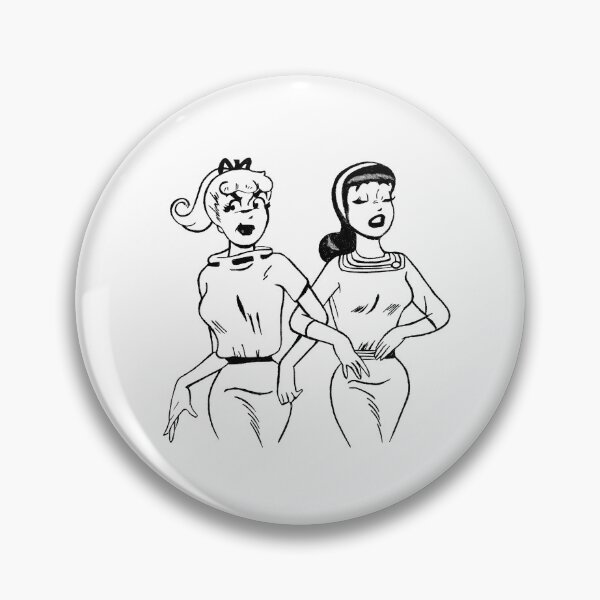 Item preview, Betty & Veronica · Archie Comics · Black and White Illustration · Vintage Pop Culture Art Print designed and sold by Atropa Parcae.
