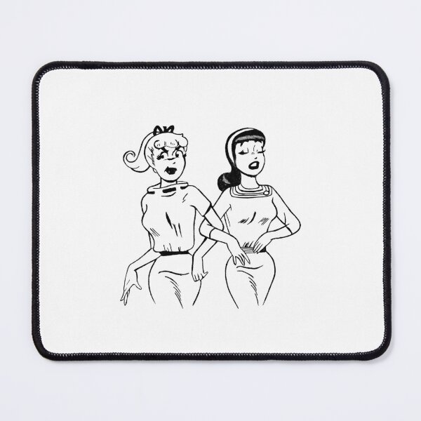 Item preview, Betty & Veronica · Archie Comics · Black and White Illustration · Vintage Pop Culture Art Print designed and sold by Atropa Parcae.