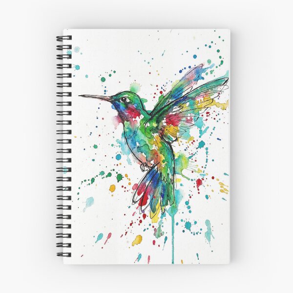 Item preview, Vibrant Hummingbird in Flight – Abstract Ink & Watercolour Splash Art designed and sold by Printpix.