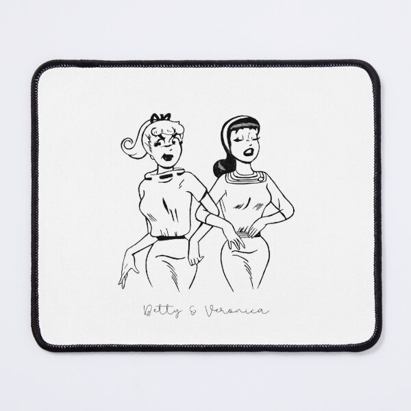 Item preview, Betty & Veronica · Archie Comics · Black and White Illustration · Vintage Pop Culture Art Print - Calligraphy designed and sold by Atropa Parcae.
