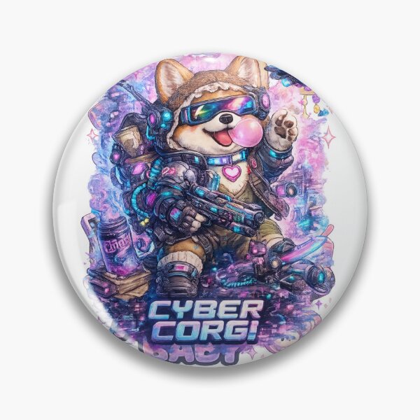 Item preview, Cyberpunk Corgi Futuristic Neon Tech Dog designed and sold by Wolf Creator.