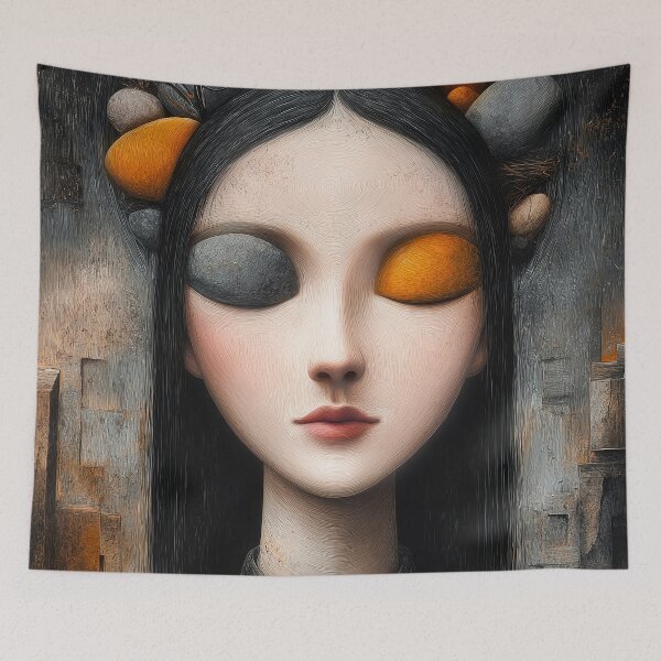 Item preview, Woman Of Stone Surreal Sci-Fi Fantasy Portrait designed and sold by DEC02.