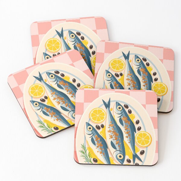 Item preview, Salty but Sweet – Mediterranean Fish Lemon Table Illustration designed and sold by EmeraldeaArt.