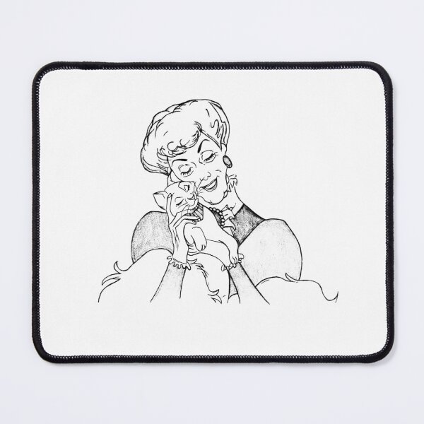 Item preview, Elegant Woman with Cat · Black and White Illustration · Vintage Animation Inspired Art · Feline Illustration designed and sold by Atropa Parcae.