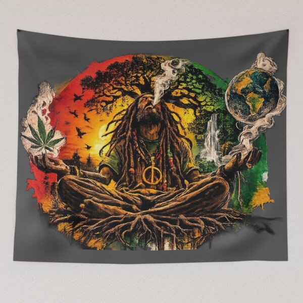 Item preview, Spiritual Meditating Man with Cosmic Tree designed and sold by Shirtaholism.