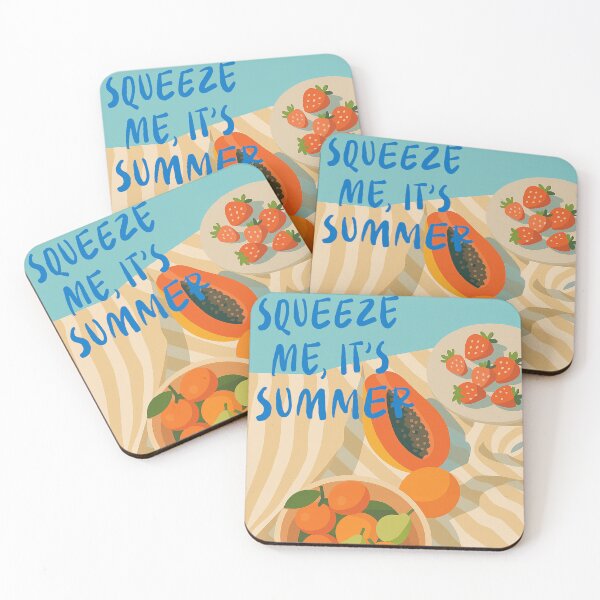 Item preview, Squeeze Me It’s Summer – Mediterranean Fruit Beach Scene designed and sold by EmeraldeaArt.