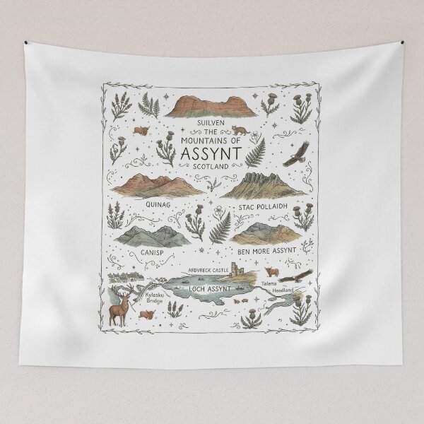 Item preview, Mountains of Assynt Scotland - Vintage Suilven & Loch Assynt Art designed and sold by Loom on the Loch.