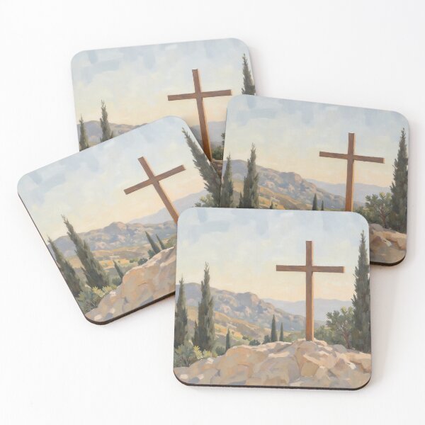 Item preview, Wooden Cross at Sunrise designed and sold by Devotica.