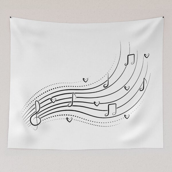 Item preview, Musical note wave black line clipart designed and sold by OM-lova.