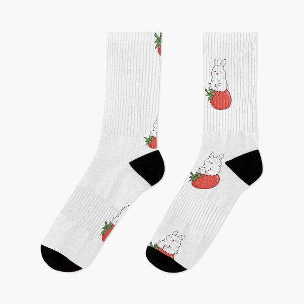 Item preview, Kawaii cute bunny on a strawberry designed and sold by MendaciousMina.