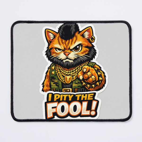 Item preview, I Pity the Fool Cat – Feline A‑Team Parody designed and sold by BalloonNinja.