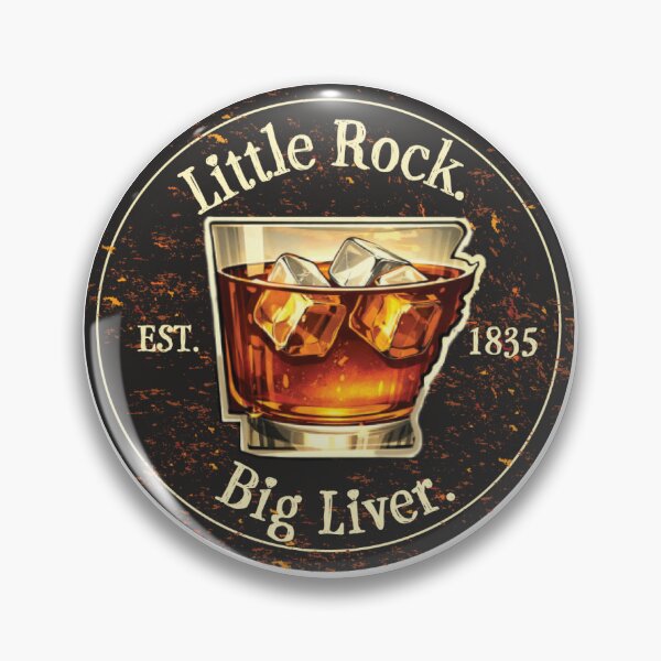 Item preview, Little Rock. Big Liver. – Arkansas Bourbon & Dive Bar Humor Sticker designed and sold by SeeEmKayArt.
