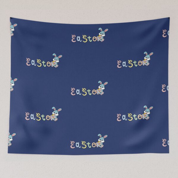 Item preview, Pastel Easter Lettering with Blue Bunny – Cute Spring Bunny Design designed and sold by CollectedChaos.