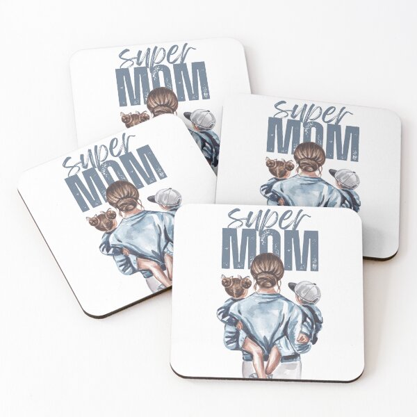 Artikelvorschau, Supermama – Niedliche Aquarellillustration von Mutter und Kindern entworfen und verkauft von CreatiWorks.