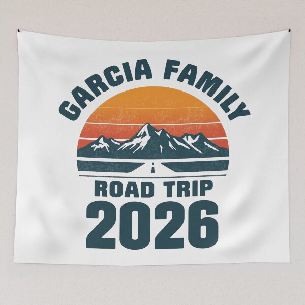 Item preview, Garcia Family Road Trip 2026 Retro Mountain Sunset designed and sold by EchoPrint Co..