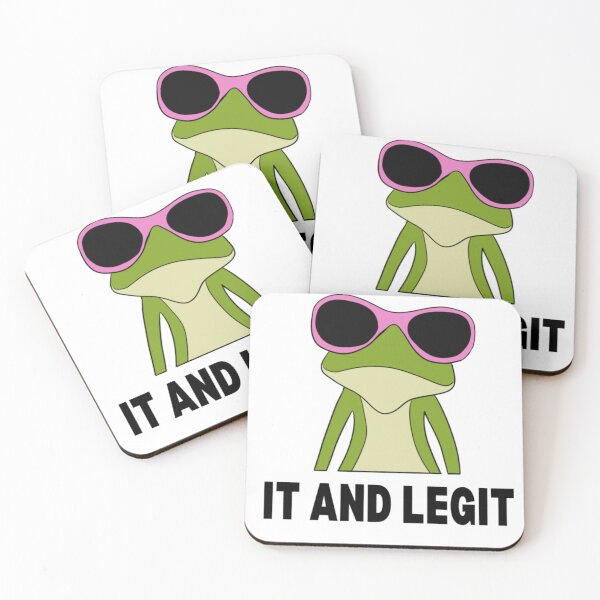 Item preview, Cool Frog With Pink Sunglasses – “It and Ligit” Funny Frog Meme – Cute Frog Sticker – Aesthetic Animal Meme designed and sold by JolaDesignss.