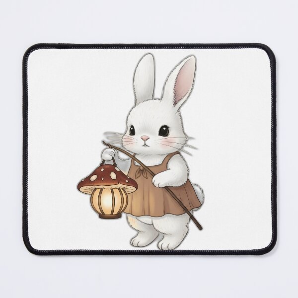Item preview, White Bunny Carrying Mushroom Lantern designed and sold by pumsquare.