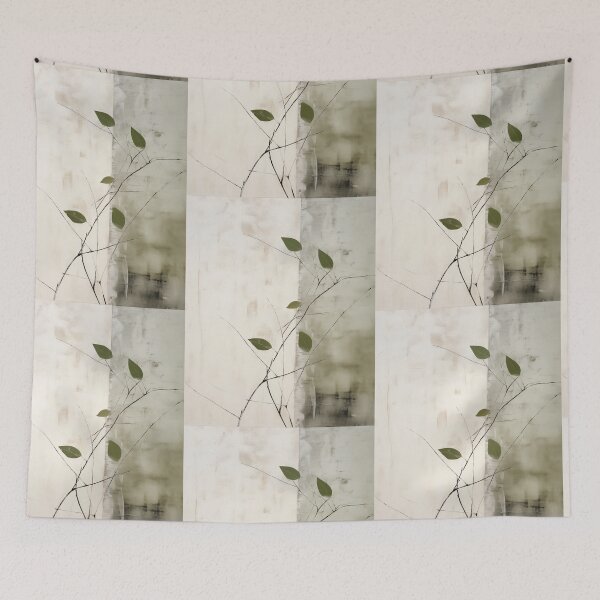 Item preview, Wabi sabi and japandi inspired sage leaves designed and sold by filigreedigital.