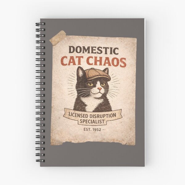 Item preview, Domestic Cat Chaos - Licensed Disruption Specialist Funny Cat Shirt/Tradescat Flat Cap Cat Lover Gift designed and sold by Halejo68.