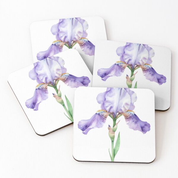 Item preview, Elegant Purple Iris Botanical Watercolor Illustration designed and sold by Rutvain.