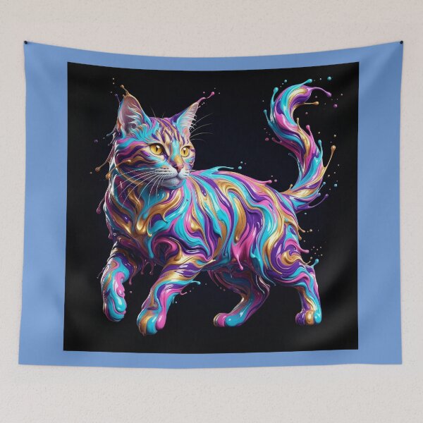 Item preview, Colorful Paint Cat designed and sold by Tridentulus.