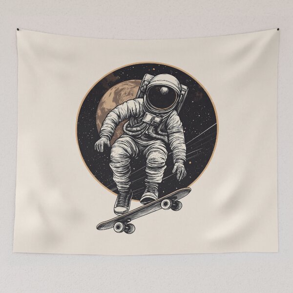 Item preview, Cosmic Skateboarder Astronaut – Vintage Space Aesthetic designed and sold by dharanna.