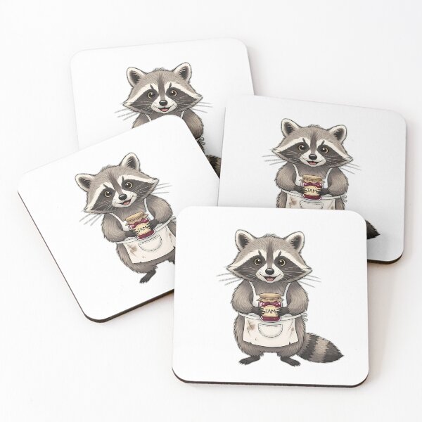 Item preview, Raccoon Holding Jam Jar with Apron designed and sold by pumsquare.