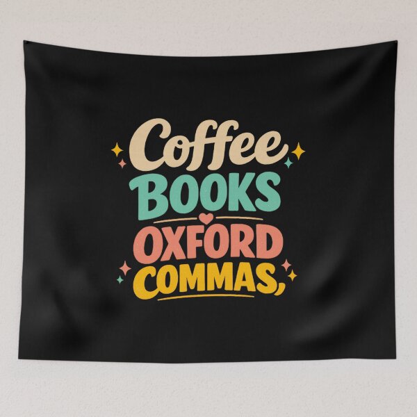Item preview, Coffee Books Oxford Commas designed and sold by LuveraxArt.