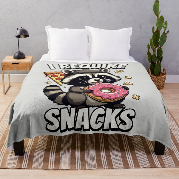 Item preview, I Require Snacks - Funny Raccoon Meme designed and sold by DigitalGlade.