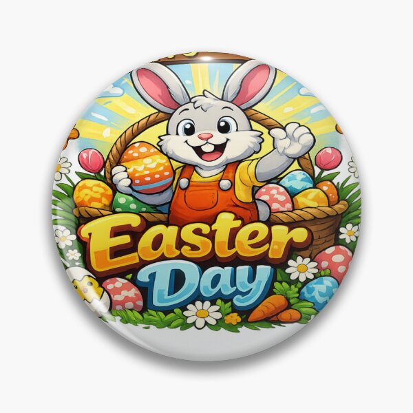 Item preview, Cute Easter Bunny With Colorful Eggs – Happy Easter Day designed and sold by MOUZAT.