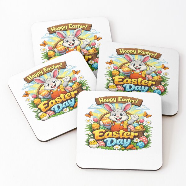 Item preview, Cute Easter Bunny With Colorful Eggs – Happy Easter Day designed and sold by MOUZAT.