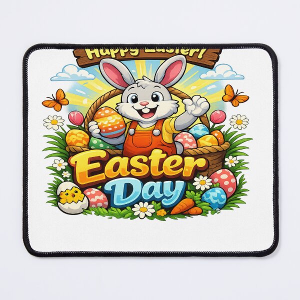 Item preview, Cute Easter Bunny With Colorful Eggs – Happy Easter Day designed and sold by MOUZAT.