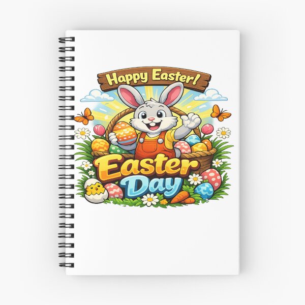 Item preview, Cute Easter Bunny With Colorful Eggs – Happy Easter Day designed and sold by MOUZAT.